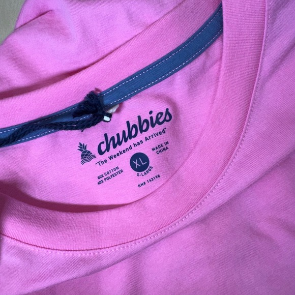 Chubbies Men's Pocket Graphic T-Shirt in Pink The Surfer Wave Palms Size XL NWT - Picture 7 of 7